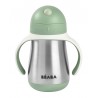 BEABA Tasse paille inox 250ml, sage green