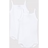 PETIT BATEAU Bodies fines bretelles, Blanc (2 PACK)