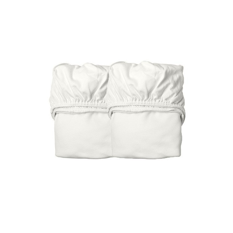 LEANDER Drap housse (lot de 2) pour lit junior, blanc