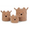 CHILDHOME Set de trois paniers Ours, Biscuit