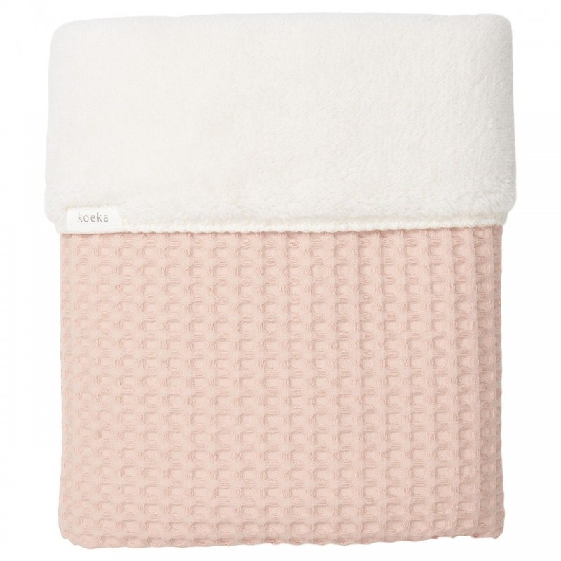 KOEKA Couverture berceau Teddy/Oslo 75x100cm, rosa salt/pebble