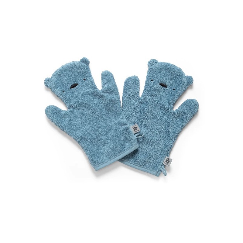 SEBRA Gants de toilette (PACK 2), Bleu