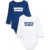 LEVI'S Lot de 2 bodies 6-12 mois, Bleu et Blanc