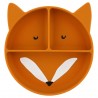 TRIXIE Assiette avec ventouse en silicone et compartiment, Mr. Fox