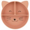 TRIXIE Assiette avec ventouse en silicone et compartiment, Mrs. Cat