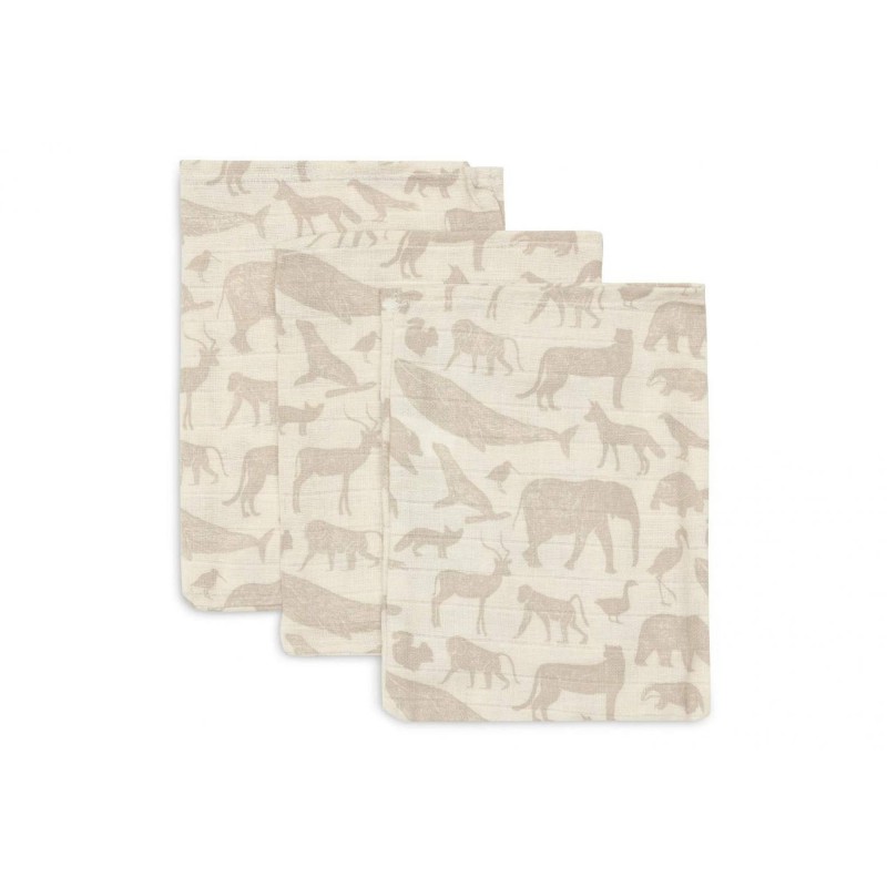 JOLLEIN Gant de toilette, Animaux Nougat (3Pack)