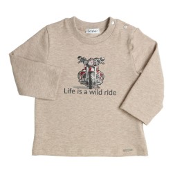 GYMP T-shirt "Life is a wild ride", beige