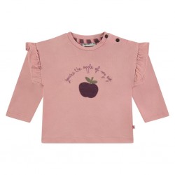 BABYFACE Tshirt pomme, rose poudré