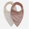 JOLLEIN Bandana (lot de 2), velvet rib wild rose/ivory