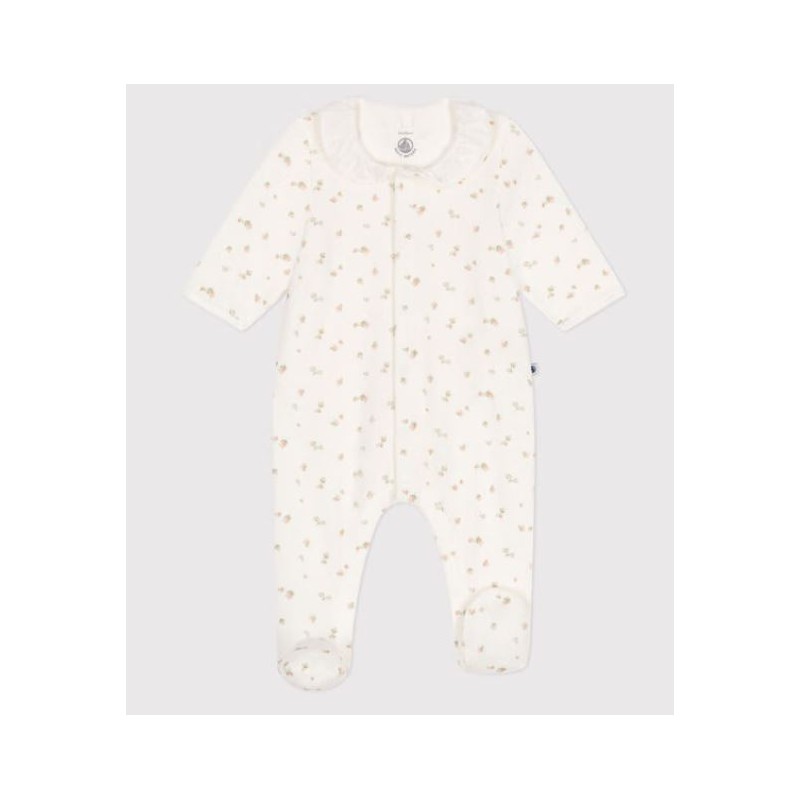 PETIT BATEAU Pyjama fleurs, velours