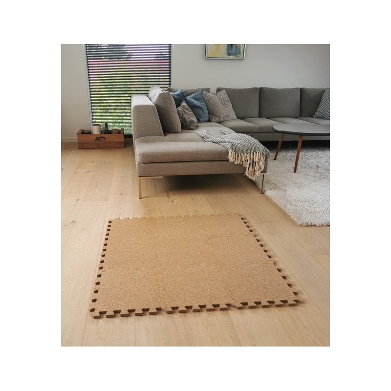 BABYDAN Tapis puzzle en liège 9 pièces, 90*90cm