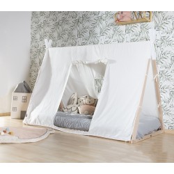 CHILDHOME lit tipi junior 70*140 cm, blanc/naturel