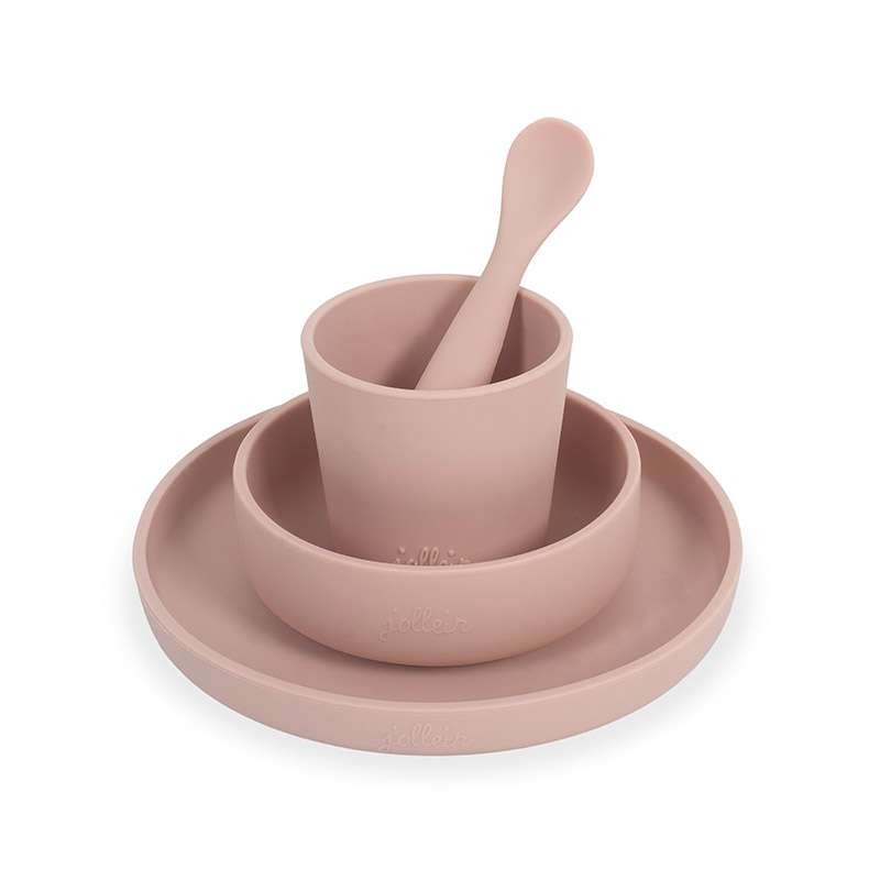 JOLLEIN Silicone dinner set (4 pièces), pink