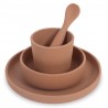 JOLLEIN Silicone dinner set (4 pièces), caramel