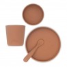 JOLLEIN Silicone dinner set (4 pièces), caramel