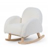 CHILDHOME Chaise à Bascule Pour Enfants - Teddy - Ecru Naturel