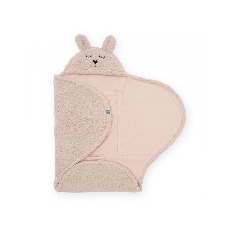 JOLLEIN Couverture enveloppante teddy Bunny, rose