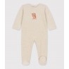 PETIT BATEAU Dors-bien en velour, hibou gris